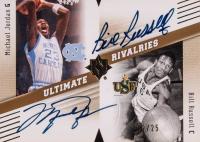 2010 Ultimate Collection Rivalries Signatures #R-JR Bill Russell/Michael Jordan Basketball Card