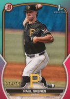 2023 Bowman Draft #BD14 Paul Skenes Aqua/Pink Gradient Baseball Card