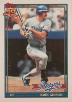 1991 Topps #490 Kirk Gibson Baseball Card