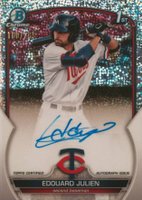 2023 Bowman Chrome Prospect Autographs #CPAEJ Edouard Julien Speckle Refractor Baseball Card