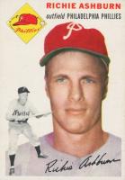 1954 Topps #45g Richie Ashburn Gray Back Baseball Card