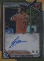 2024 Bowman Chrome Prospect Autographs #CPABE Bryce Eldridge Gold Refractor Baseball Card
