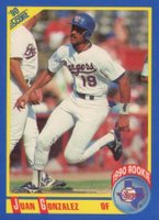 1990 Score #637 Juan Gonzalez Baseball Card