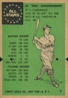 1955 Robert Gould All Stars #3 Red Schoendienst Baseball Card