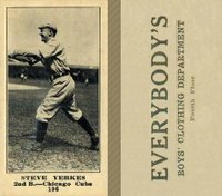 1916 Everybody's #196 Steve Yerkes Baseball Card