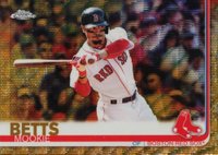 2019 Topps Chrome #50 Mookie Betts Batting-Gold Wave Refractor Baseball Card