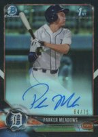 2018 Bowman Draft Chrome Draft Picks Autographs #CDAPM Parker Meadows Black Refractor Baseball Card
