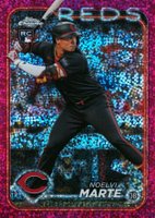 2024 Topps Chrome #177 Noelvi Marte Magenta Speckle Refractor Baseball Card