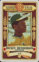 1982 Perma-Graphics Super Star Credit Cards # Rickey Henderson Baseball Card