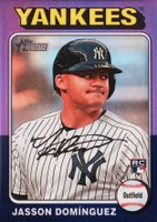 2024 Topps Heritage #399 Jasson Dominguez Chrome-Purple Baseball Card