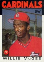 1986 Topps #580 Willie McGee Baseball Card