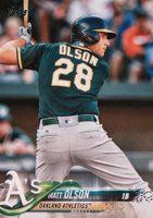 2018 Topps #396 Matt Olson Batting Baseball Card