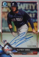 2018 Bowman Chrome Rookie Autograph #BCRAGT Gleyber Torres Refractor Baseball Card