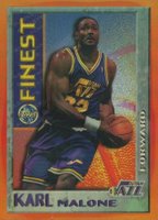 1995 Finest Mystery #M12 Karl Malone Bordered Test Refractor Basketball Card