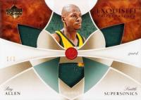 2007 Upper Deck Exquisite Collection Triple Patches #RA Ray Allen Gold Basketball Card