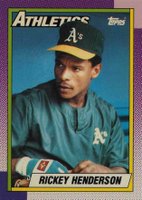 1990 Topps Tiffany #450 Rickey Henderson Baseball Card