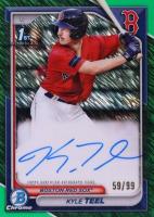2024 Bowman Chrome Prospect Autographs #CPAKT Kyle Teel Green Shimmer Refractor Baseball Card