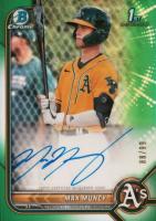 2022 Bowman Chrome Prospect Autographs #CPAMMU Max Muncy Green Refractor Baseball Card