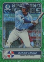 2020 Bowman Chrome Mega Box Spanning the Globe #STGWF Wander Franco Green Refractor Baseball Card