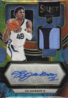 2023 Panini Select Rookie Jersey Autographs #RJGGJ G.G. Jackson II Tie-Dye Prizm Basketball Card