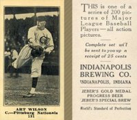 1916 Indianapolis Brewing #191 Art Wilson Baseball Card