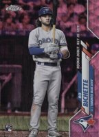 2020 Topps Chrome Update #U51 Bo Bichette Pink Wave Refractor Baseball Card