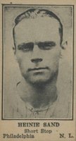 1925 Strip Card # Heinie Sand Baseball Card