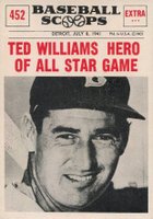 1961 Nu-Card Baseball Scoops #452 Ted Williams Hero of All-Star Game Baseball Card