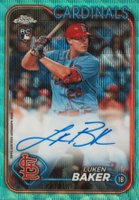 2024 Topps Chrome Rookie Autographs #RALB Luken Baker Aqua Wave Baseball Card