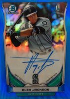 2014 Bowman Chrome Draft Pick Autograph #AJ Alex Jackson Blue Refractor Baseball Card