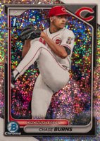 2024 Bowman Draft #BDC55 Chase Burns Chrome-Sparkle Refractor Baseball Card