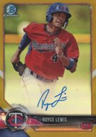 2018 Bowman Prospects Autographs Chrome #RL Royce Lewis Gold Refractor Baseball Card