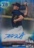 2017 Bowman Draft Chrome Draft Picks Autographs  #CDAKW Kyle Wright Blue Refractor Baseball Card
