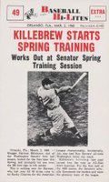 1960 Nu-Card Highlights #49 Killebrew Starts Spring Training Baseball Card