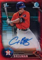 2016 Bowman Prospect Autographs #AB Alex Bregman Chrome-Red Refractor Baseball Card