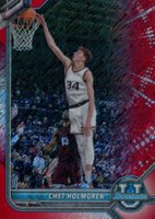 2021 Bowman University #89 Chet Holmgren Chrome-Red Shimmer Refractor Basketball Card