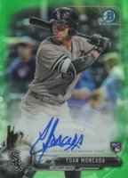 2017 Bowman Chrome Autograph Rookies #YM Yoan Moncada Green Refractor Baseball Card