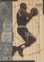1998 Upper Deck Hardcourt Jordan Holding Court #J19 Anfernee Hardaway/Michael Jordan Silver Basketball Card