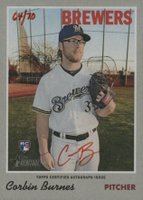 2019 Topps Heritage Real One Autographs #CBU Corbin Burnes Red Ink Baseball Card