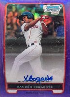 2012 Bowman Prospects #BCP105 Xander Bogaerts Chrome-Purple Refractor-Autograph Baseball Card