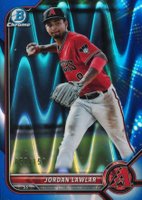 2022 Bowman Chrome Prospects #BCP141 Jordan Lawlar Blue Raywave Refractor Baseball Card