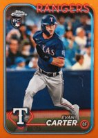 2024 Topps Chrome #136 Evan Carter Orange Refractor Baseball Card