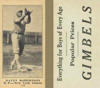 1916 Gimbels #143 Davey Robertson Baseball Card