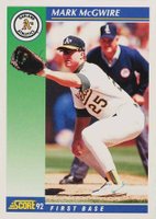 1992 Score #20 Mark McGwire Baseball Card