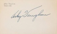 1999 Hall of Fame Autographs # Arky Vaughan Index Card Baseball Card