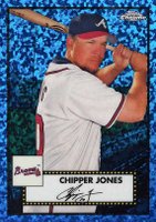 2021 Topps Chrome Platinum Anniversary #680 Chipper Jones Blue Mini Diamond Refractor Baseball Card