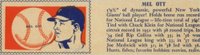 1940 Wheaties Champs/USA # Mel Ott Hand Cut w/Bio Baseball Card