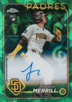 2024 Topps Chrome Sapphire Chrome Sapphire Autographs #CSAJME Jackson Merrill Green Baseball Card