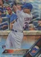 2016 Topps Chrome #52 Michael Conforto Blue Wave Refractor Baseball Card