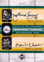 2003 Upper Deck Legends Championship Teammates Dual Autographs #76-EC Julius Erving/Maurice Cheeks Basketball Card